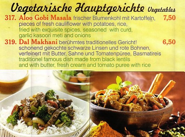 Vegetarische Speisen bei Pizza Mara in Schlangen